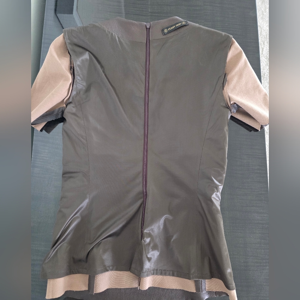 Plein Sud Women's Short Sleeve Leather Top - Brown - Picture 4 of 5